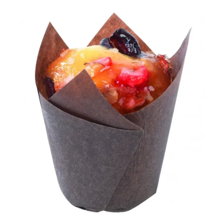 NORDIA Caissettes en Papier Tulipcup Brun Ø 5 cm H 8 cm Outlet