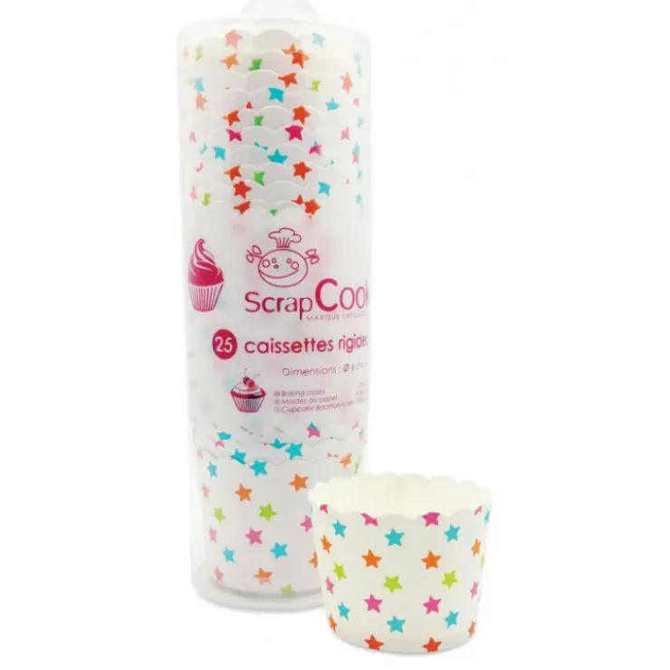 SCRAPCOOKING Caissettes rigides de cuisson Motifs étoiles (x25) Best