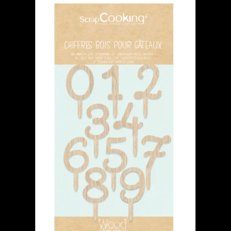 SCRAPCOOKING Cake Topper Bois Chiffres 0 à 9 Online