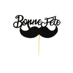 PATISDECOR Cake Topper Bonne Fête Moustache sur Pic (x30) Patisdécor Outlet