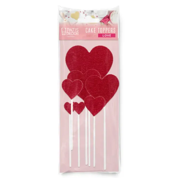 PATISDECOR Cake Topper Cœurs Rouges (x7) Patisdécor Online