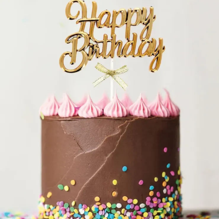 PATISDECOR Cake Topper Happy Birthday Doré Patisdécor Best