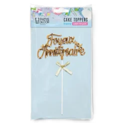 PATISDECOR Cake Topper Joyeux Anniversaire Doré Patisdécor Best