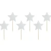 PARTYDECO Cake Toppers Étoiles Argent (x6) Hot