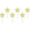 PARTYDECO Cake Toppers Étoiles Or (x6) Best