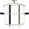 CRISTEL Casserole et Cuit Vapeur Inox Ø 24 cm Anses Mutine Noir Biome Sale
