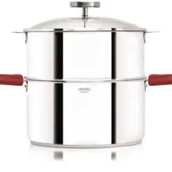 CRISTEL Casserole et Cuit Vapeur Inox Ø 20 cm Anses Mutine Framboise Biome Outlet