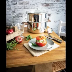 CRISTEL Casserole et Cuit Vapeur Inox Ø 20 cm Anses Noyer Biome Outlet