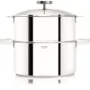 CRISTEL Casserole et Cuit Vapeur Inox Ø 20 cm Anses Mutine Blanc Biome Clearance