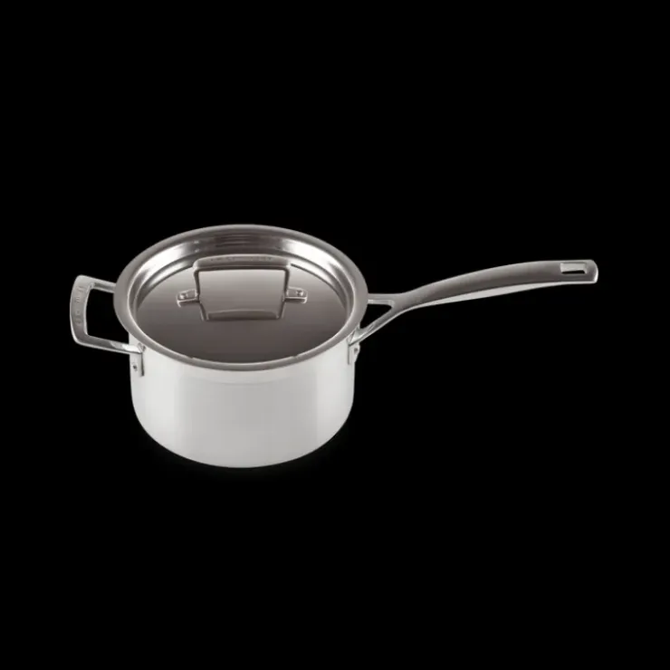 LE CREUSET Casserole Inox avec Couvercle 18 cm Hot