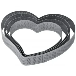 PAVONI Cercle à Entremets Coeur Inox Micro-perforé 20,5 x 19 cm x H 3,5 cm Clearance