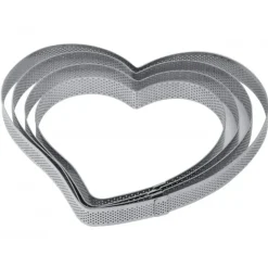 PAVONI Cercle à Tarte Coeur Inox Micro-perforé 16 x 15 cm x H 2 cm Discount