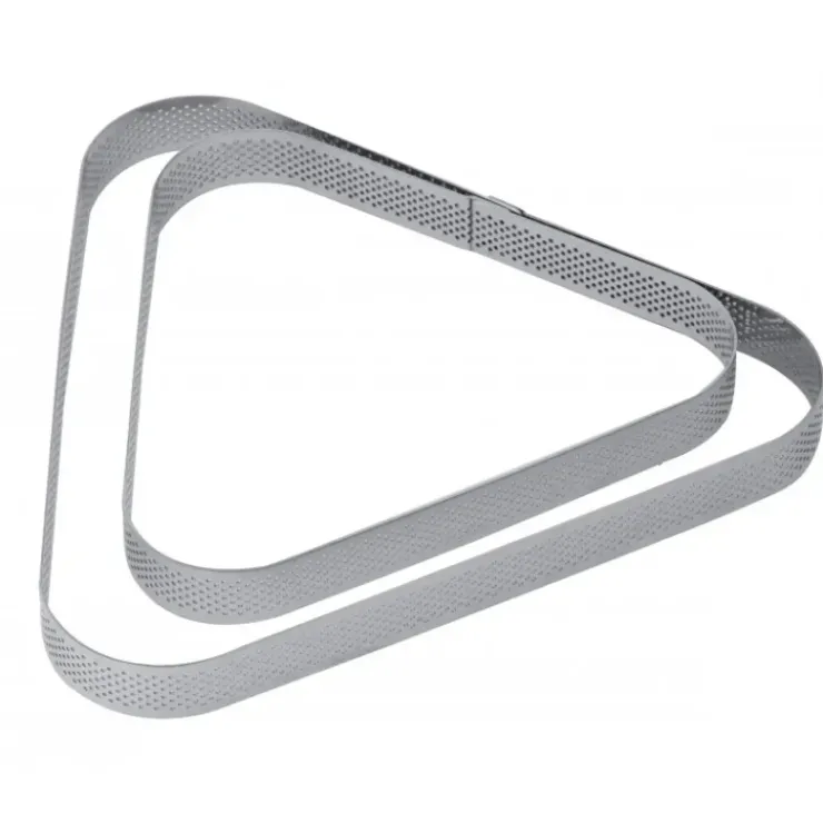 PAVONI Cercle à Tarte Triangle Inox Micro-perforé 22 x 20 cm x H 2 cm Clearance