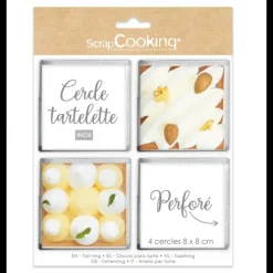 SCRAPCOOKING Cercles à Tarte Individuels Perforés Carrés 8 cm (x4) Outlet