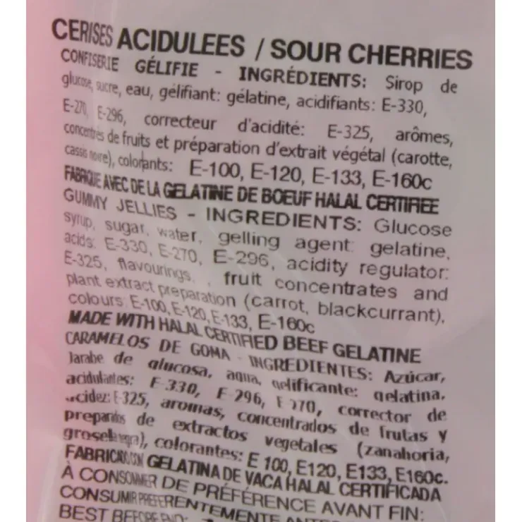 FINI Cerises Acidulées x 385 - Bonbons Halal Sale