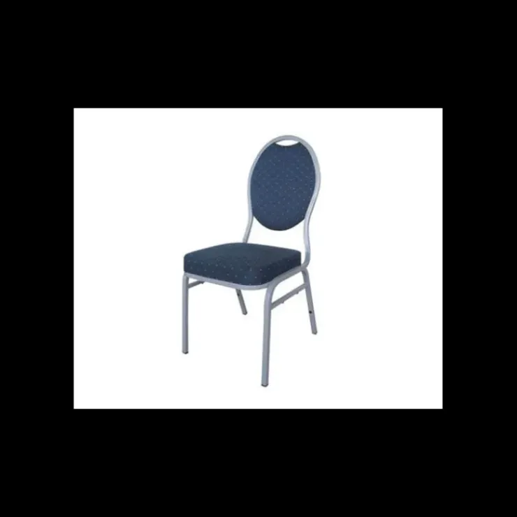 LYROSE Chaise Empilable Argentée avec Assise Bleue Matignon Discount