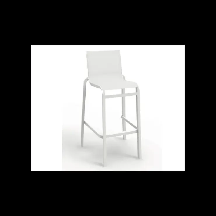 GROSFILLEX Chaise Haute Blanc Glacier et Toile Blanche Sunset New