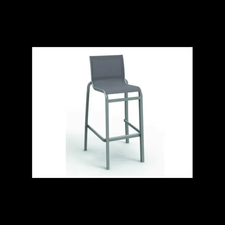 GROSFILLEX Chaise Haute Gris Platinium et Toile Grise Sunset Sale