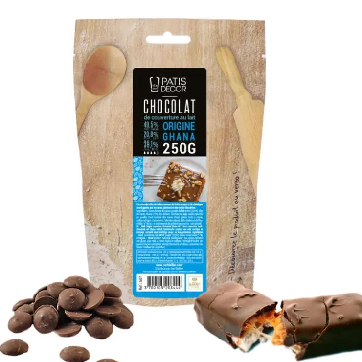 PATISDECOR Chocolat au Lait Origine Ghana 250 g Patisdécor Hot