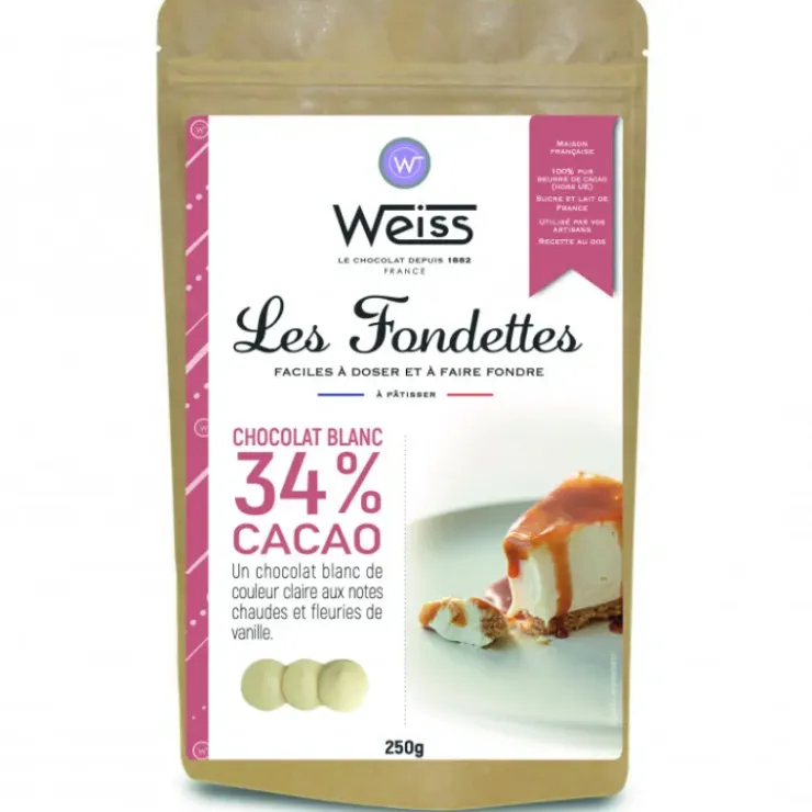 WEISS Chocolat Blanc 34% Fondettes 250g Best