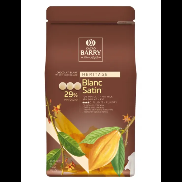 BARRY Chocolat Blanc Satin 29,2% pistoles 5 kg Outlet
