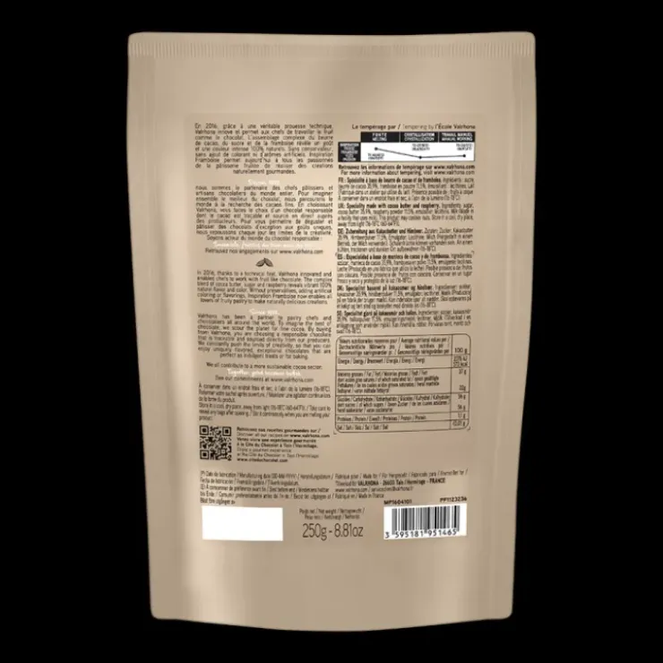VALRHONA Chocolat de Couverture Inspiration Framboise 250g