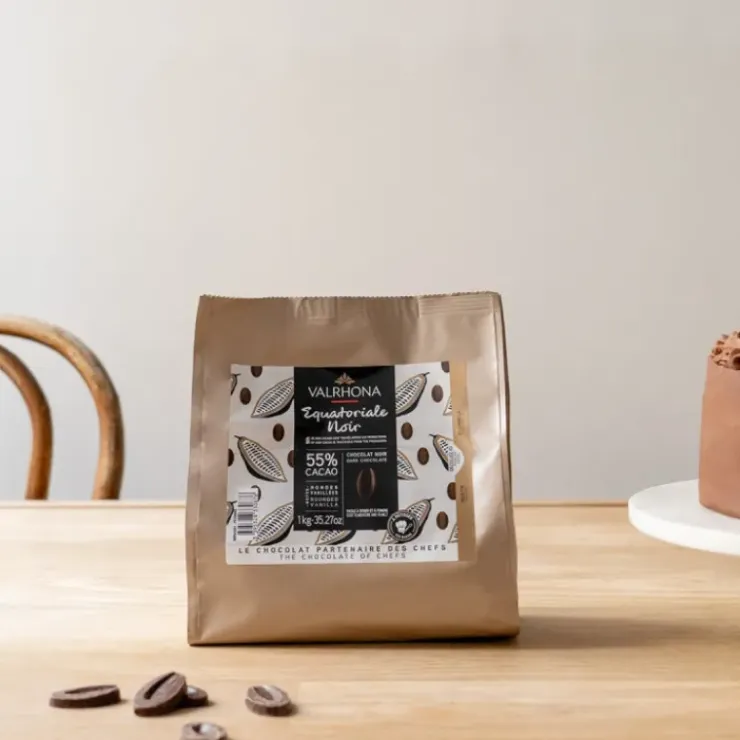 VALRHONA Chocolat de Couverture Noir Equatoriale 55% 1kg Hot