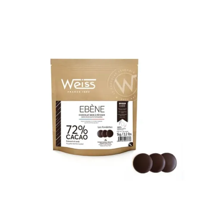 WEISS Chocolat Noir 72% Ebène 1 kg Best