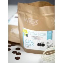 WEISS Chocolat Noir Bio 64% Ceïba 1 kg New