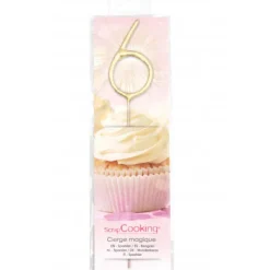 SCRAPCOOKING Cierge Magique Or 17,5 cm Chiffre 6 Discount