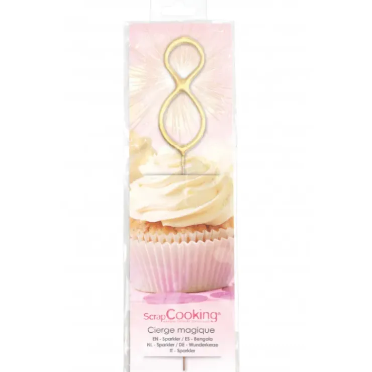 SCRAPCOOKING Cierge Magique Or 17,5 cm Chiffre 8 Clearance