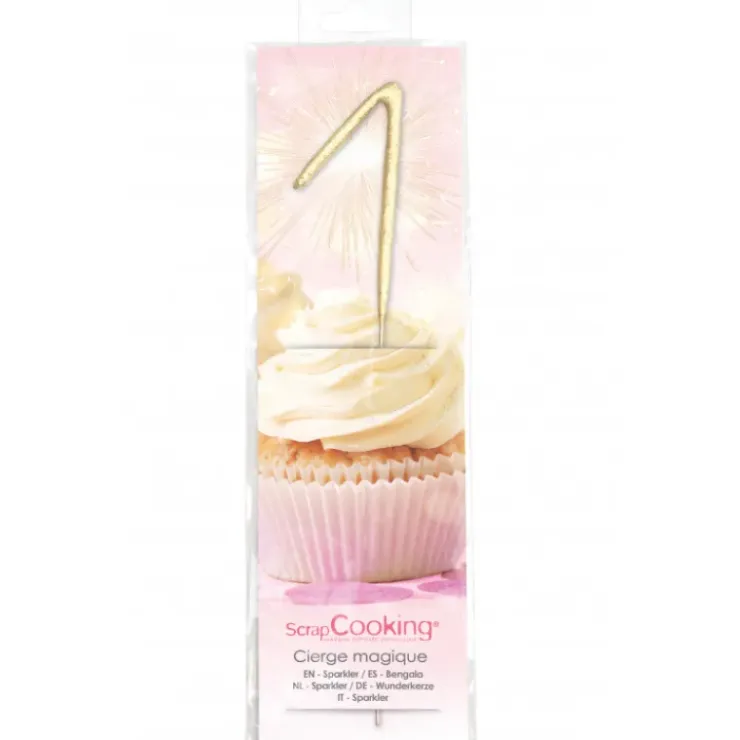 SCRAPCOOKING Cierge Magique Or 17,5 cm Chiffre 1 New