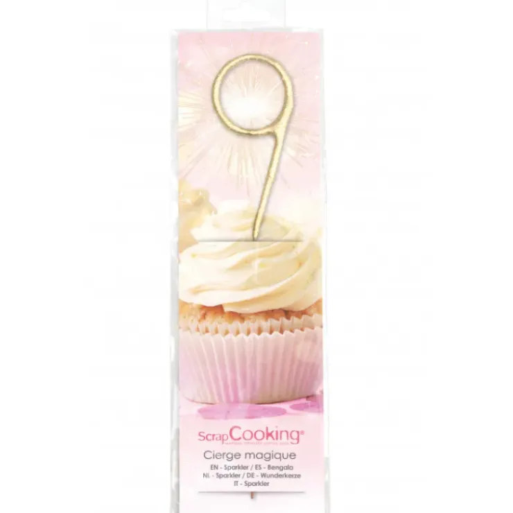 SCRAPCOOKING Cierge Magique Or 17,5 cm Chiffre 9 Sale