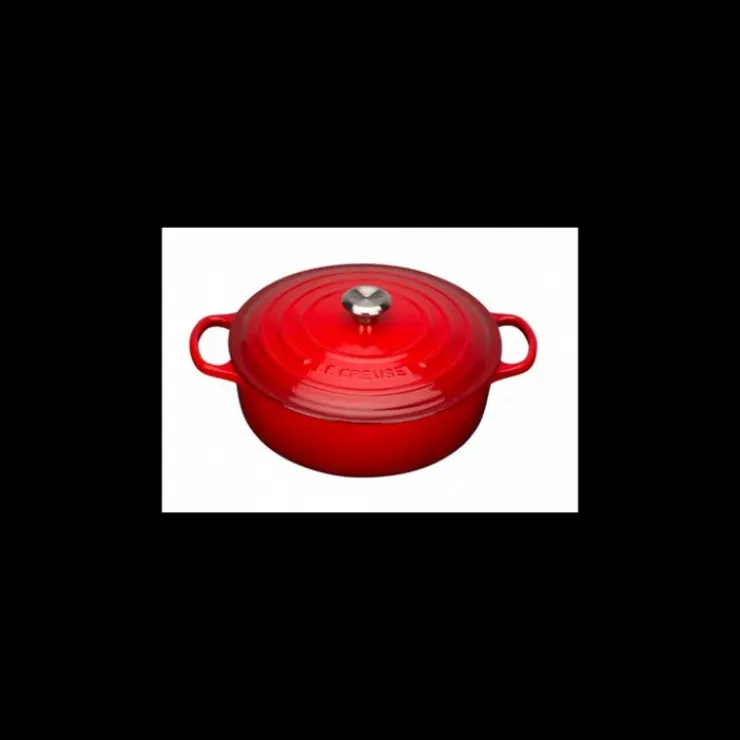 LE CREUSET Cocotte en fonte Basse 30 cm Cerise Signature Clearance