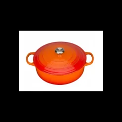 LE CREUSET Cocotte en fonte Basse 30 cm Volcanique Signature Discount