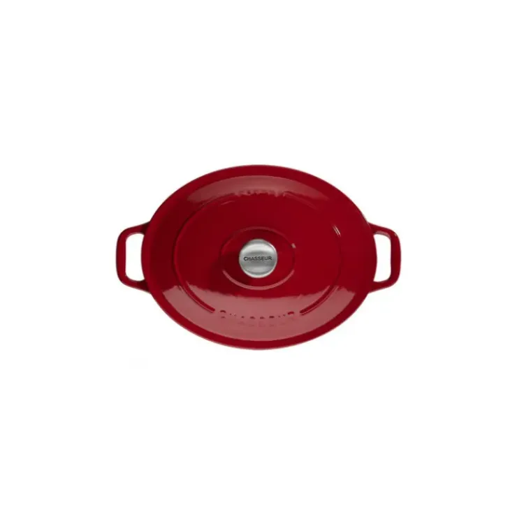 CHASSEUR Cocotte en Fonte Ovale 27 cm Rouge New