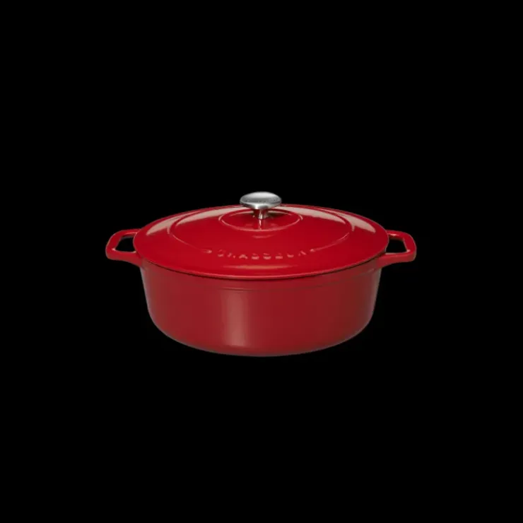 CHASSEUR Cocotte en Fonte Ovale 27 cm Rouge New