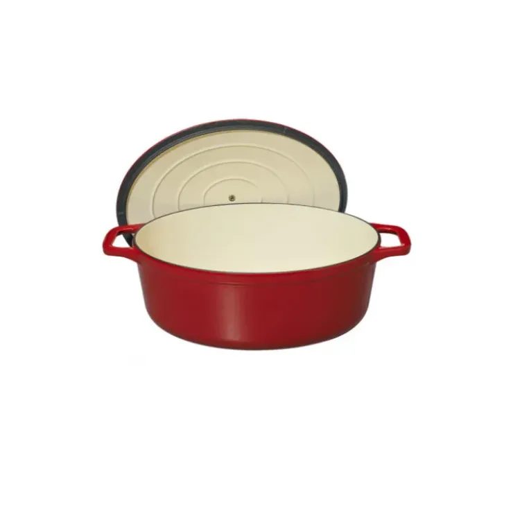 CHASSEUR Cocotte en Fonte Ovale 35 cm Rouge Sale