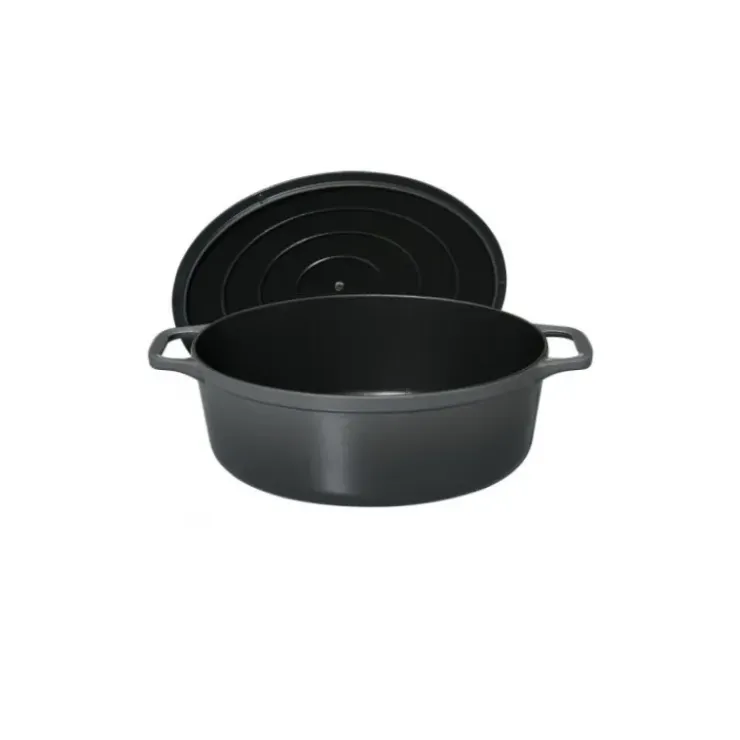 CHASSEUR Cocotte en Fonte Ovale 25 cm Caviar Discount