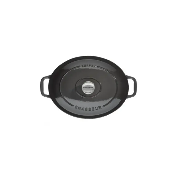 CHASSEUR Cocotte en Fonte Ovale 33 cm Caviar Hot