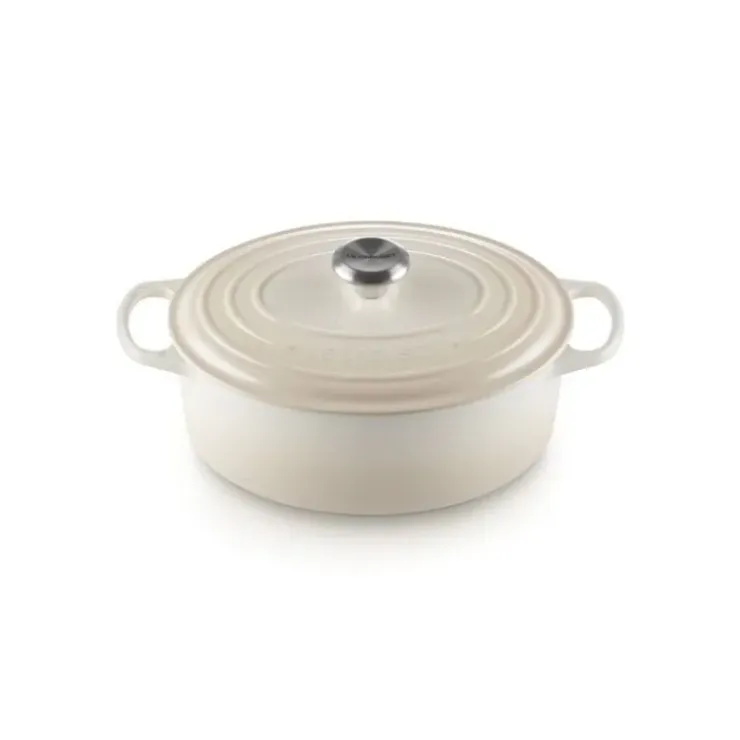 LE CREUSET Cocotte en fonte Ovale 29 cm Meringue Signature Clearance