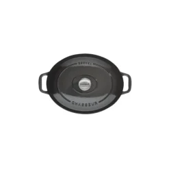 CHASSEUR Cocotte en Fonte Ovale 27 cm Caviar Clearance