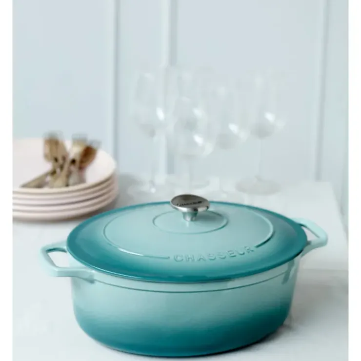 CHASSEUR Cocotte en Fonte Ovale 29 cm Quartz Outlet
