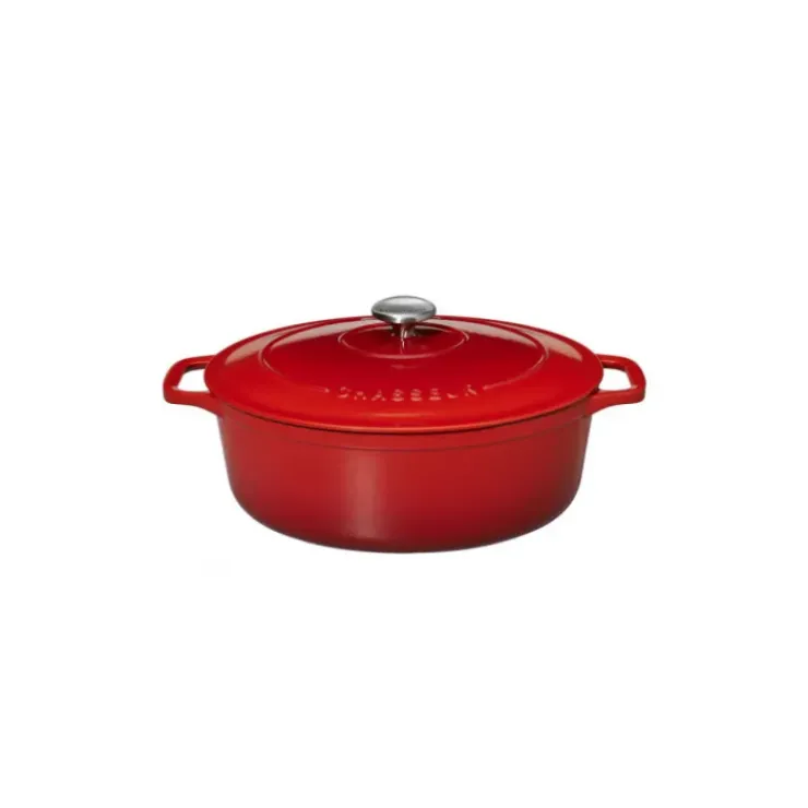 CHASSEUR Cocotte en Fonte Ovale 25 cm Rubis Discount