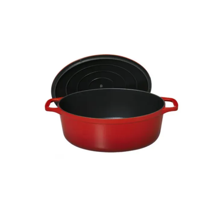 CHASSEUR Cocotte en Fonte Ovale 25 cm Rubis Discount