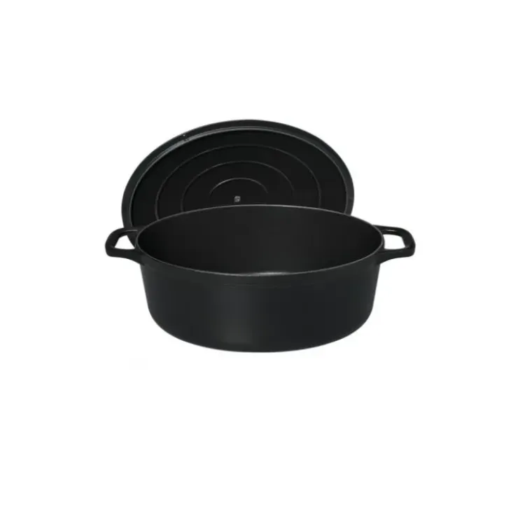 CHASSEUR Cocotte en Fonte Ovale 31 cm Noir Mat Best