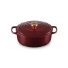 LE CREUSET Cocotte en Fonte Ovale 29 cm Garnet Bouton Doré Signature Clearance