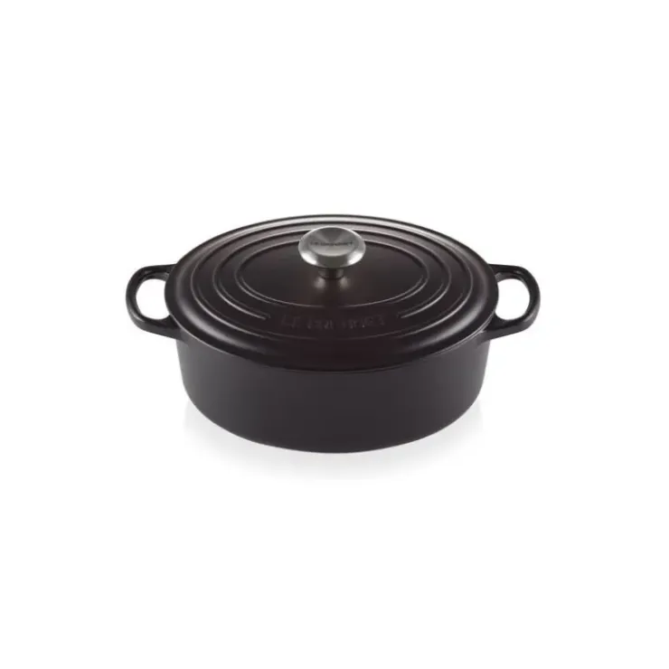 LE CREUSET Cocotte en fonte Ovale 33 cm Noir mat Signature