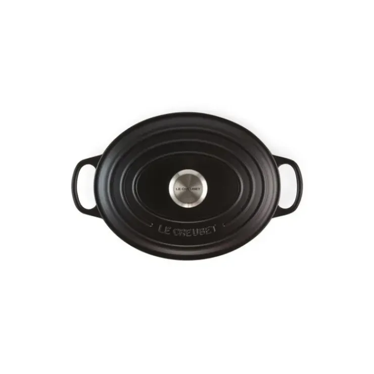 LE CREUSET Cocotte en fonte Ovale 33 cm Noir mat Signature