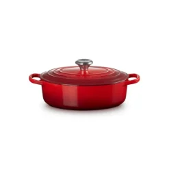 LE CREUSET Cocotte en Fonte Ovale Basse 27 cm Cerise Signature